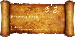 Brezsny Erik névjegykártya